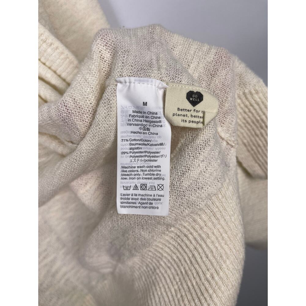 Madewell Ivory Open Front Long Knit Cardigan with Pockets Size M - Picture 7 of 9
